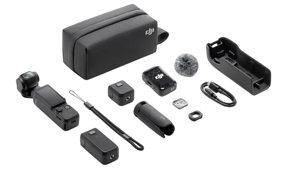 Kamera DJI Osmo Pocket 3 Creator Combo cały zestaw leżący