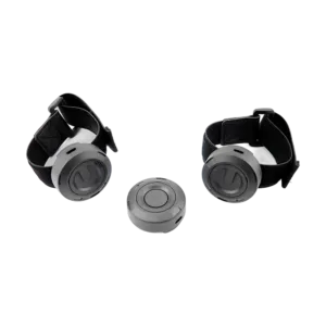 KAT VR Loco S 2025 — two ankle sensors with straps and one hip sensor, set of three sensors