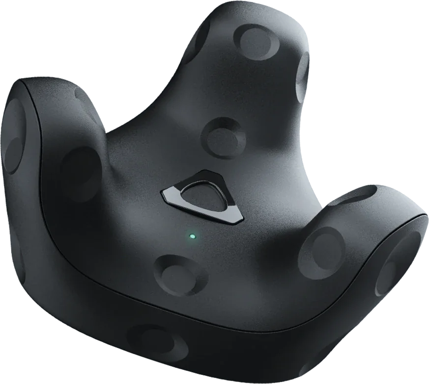 HTC VIVE Tracker 3.0 shown at an angle with its sensors visible