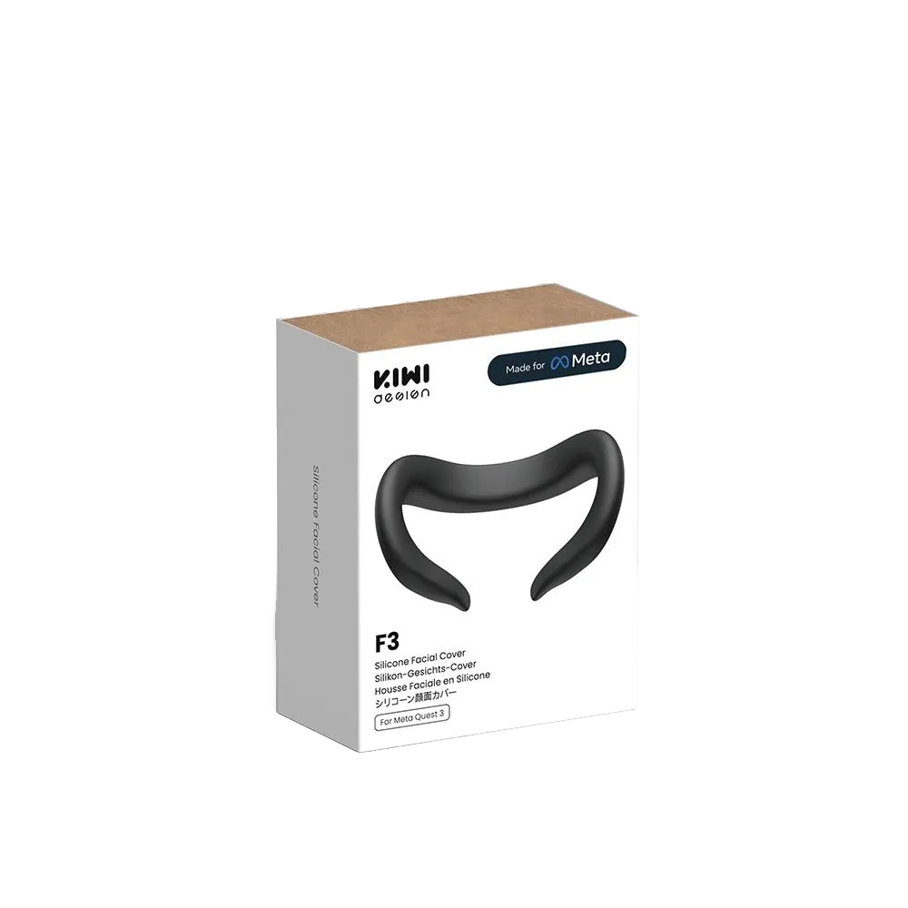 KIWI Design F3 — Opakowanie silikonowego interfejsu twarzy KIWI Design F3 do Meta Quest 3 Packaging of the KIWI Design F3 silicone cover for the original Meta Quest 3 facial interface