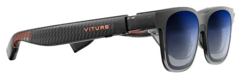 Viture Luma, VITURE Luma, temple with a USB-C connector and charging cable