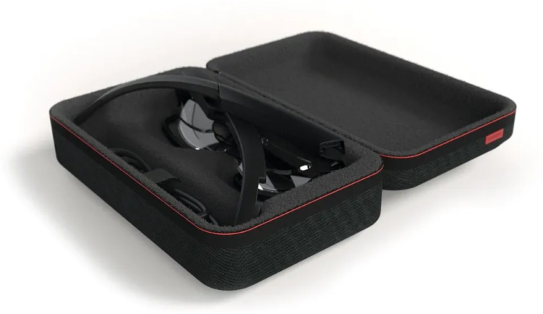 ThinkReality A3 glasses in an open case