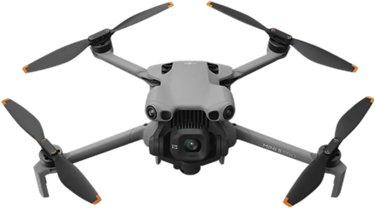 DJI Mini 5 Pro, DJI Mini 5 Pro, dron widziany z góry na białym tle