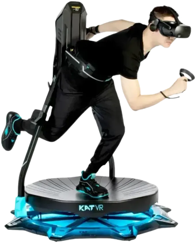 KatWalk C2+ VR treadmill, Mężczyzna biegąjacy na Bieżnia KatWalk C2+