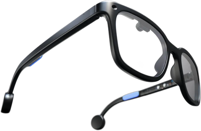 Brilliant Labs Halo, AI glasses at an angle