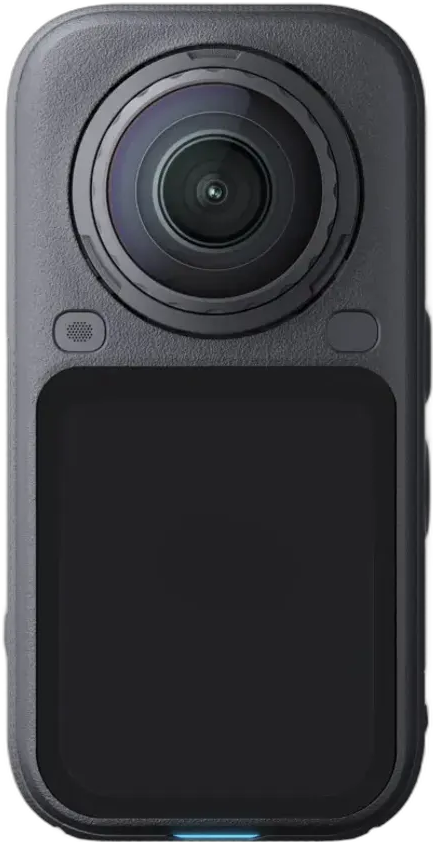 Insta360 X6, widok z przodu, obiektyw 360 stopni
