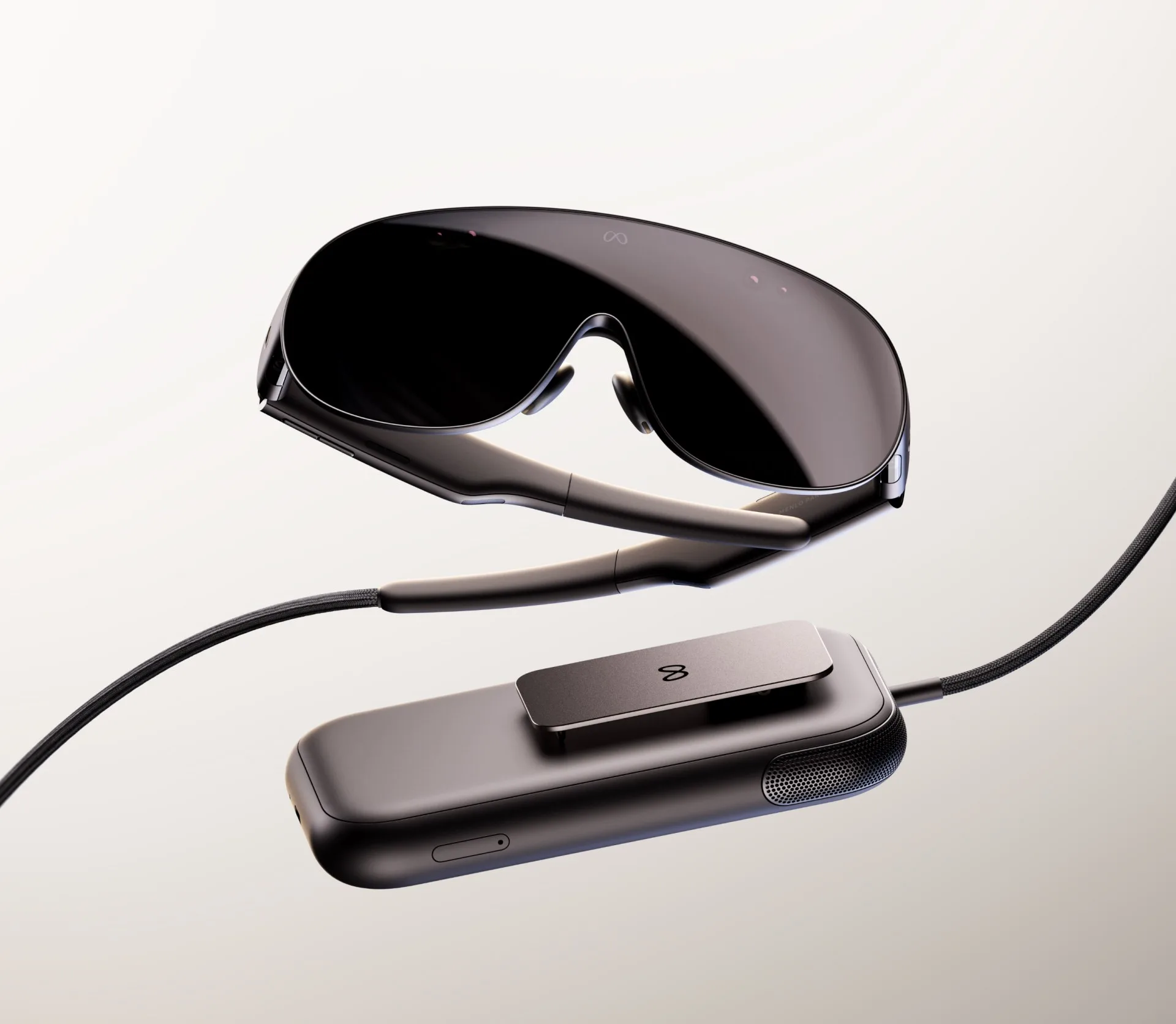 Meta VR Glasses z osobnym modułem obliczeniowym połączonym przewodem