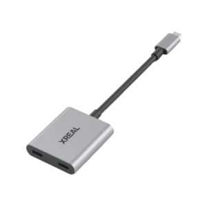 XREAL Hub z dwoma portami USB-C i zintegrowanym przewodem z wtykiem USB-C